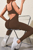 Brown Open Back Bodysuit