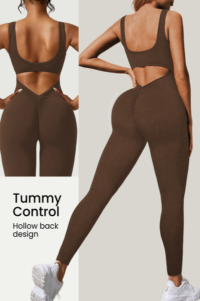 Brown Open Back Bodysuit