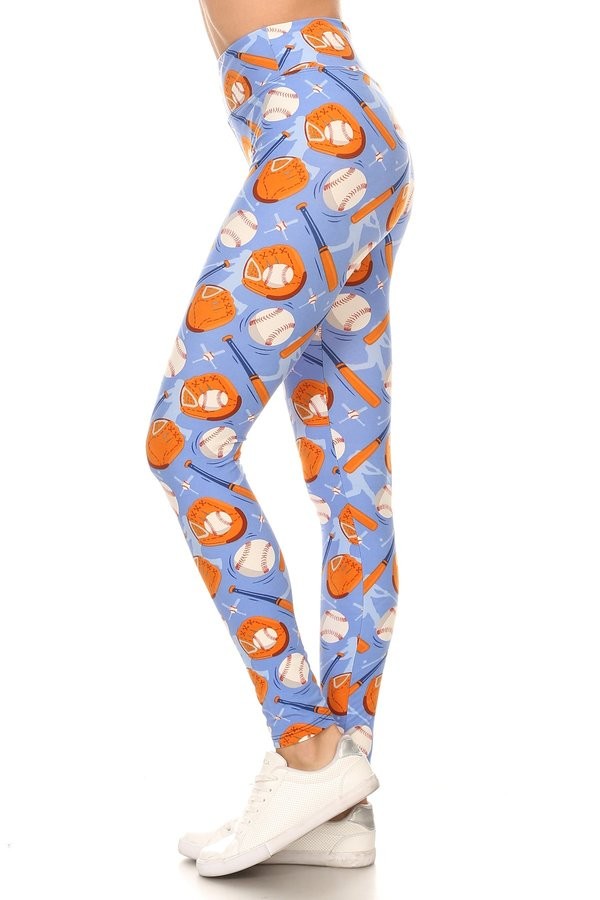 Yoga Waist 3" Baseball Print Leggings