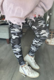 Gray Army Print Leggings(Yoga Waist or Regular)
