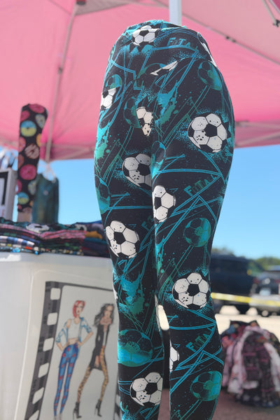 Yoga Waist 5" Soccer Print Leggings