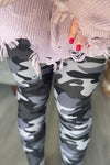 Gray Army Print Leggings(Yoga Waist or Regular)