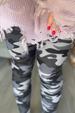 Gray Army Print Leggings(Yoga Waist or Regular)