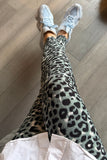 Gray Cheetah Print OS Leggings