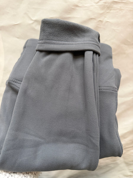 Yoga Waist 5" Solid Color Fleece Lined Thermal Leggings (S/M, L/XL)