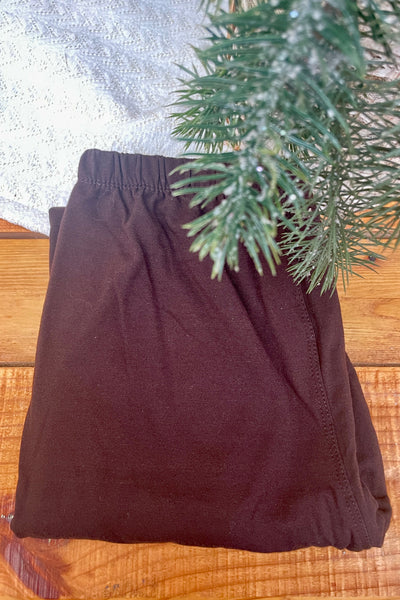 Solid Color Fleece Lined Sweater Leggings (One Size)