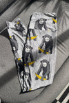 Yoga Waist 5 Inch Banana Monkey Print Leggings