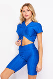 Solid BUBBLE Biker Shorts+Top Set