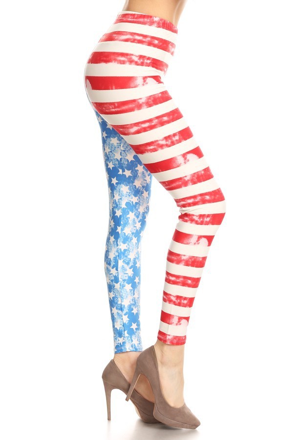 American Flag (Patriotic) Print ONE SIZE Leggings
