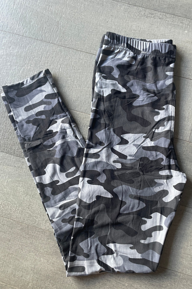 Gray Army Print Leggings