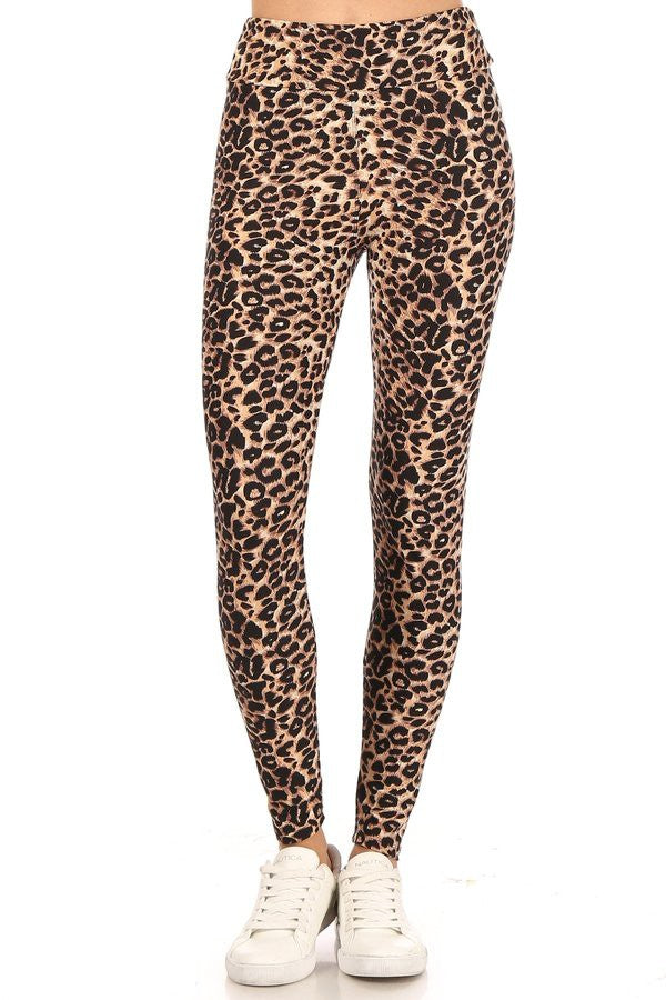 Yoga Waist 3" Cheetah Print Leggings