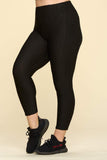 Yoga Waist Solid BUBBLE Textured Active Leggings with POCKETS