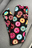 Yoga Waist Donut Print QUEEN SIZE Leggings