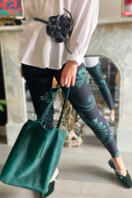 Yoga Waist 5" Gray Army Print Leggings