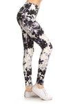 Yoga Waist 3 Inch Abstract Flower Print  Leggings