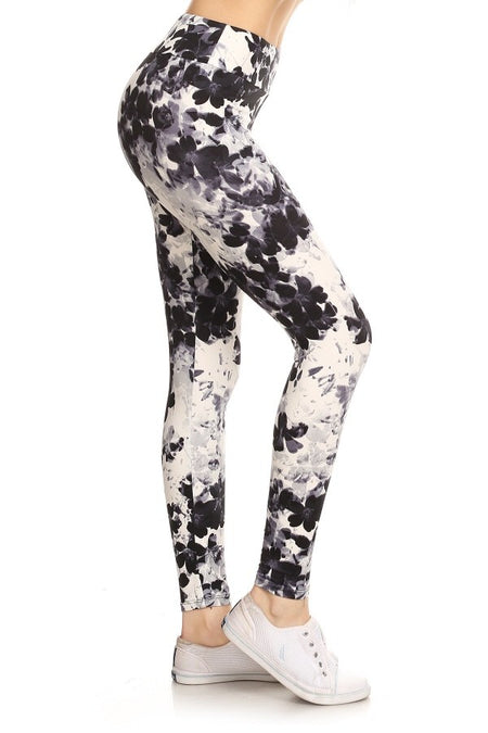 Blue Swirl Print Leggings
