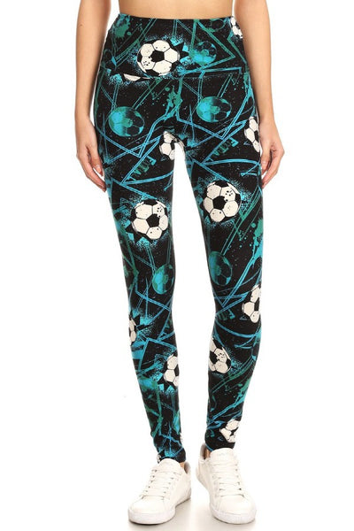 Yoga Waist 5" Soccer Print Leggings