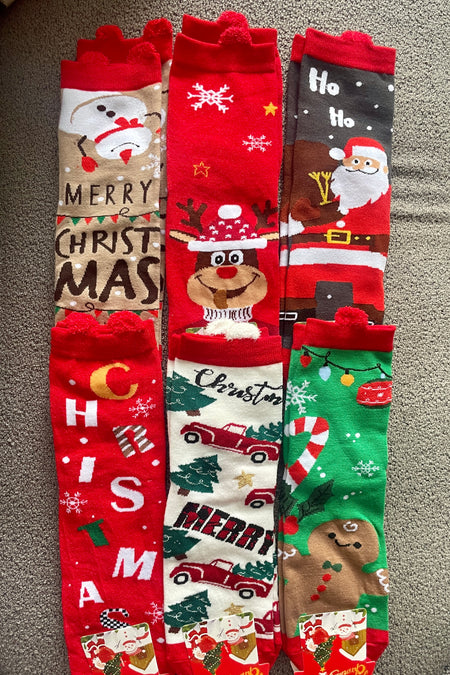 Christmas Knee-High Fuzzy Socks