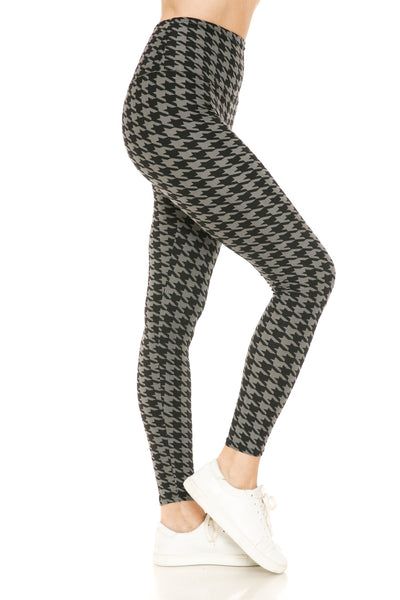 Yoga Waist 5" Houndstooth Print Leggings