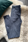 Solid Gray Knit Print Leggings