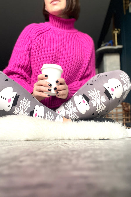 Holiday Marshmallow Drink Print QUEEN SIZE Leggings