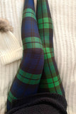 Yoga Waist 3 Inch Green Plaid Print Leggings