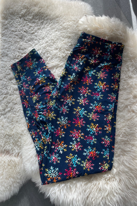 Solid Color Yoga Waist 5" FLEECE Lined Sweater Leggings (S/M, L/XL)
