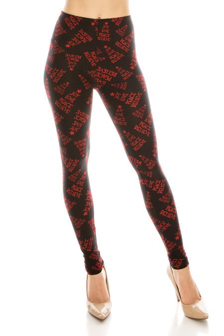 Floral Abstract Boho Print QUEEN SIZE Leggings