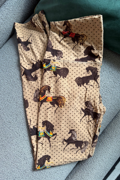 Yoga Waist 5" Horse Print  Leggings