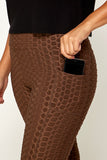 Yoga Waist Solid BUBBLE Textured Active Leggings with POCKETS