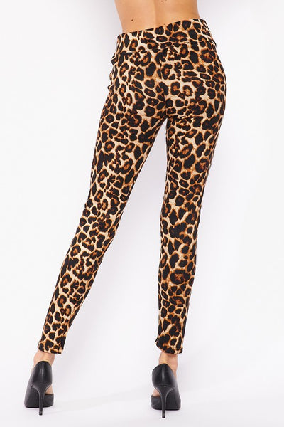 Yoga Waist 3" Leopard Print Queen Size Leggings