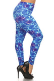 Blue Lightning Print QUEEN SIZE Leggings