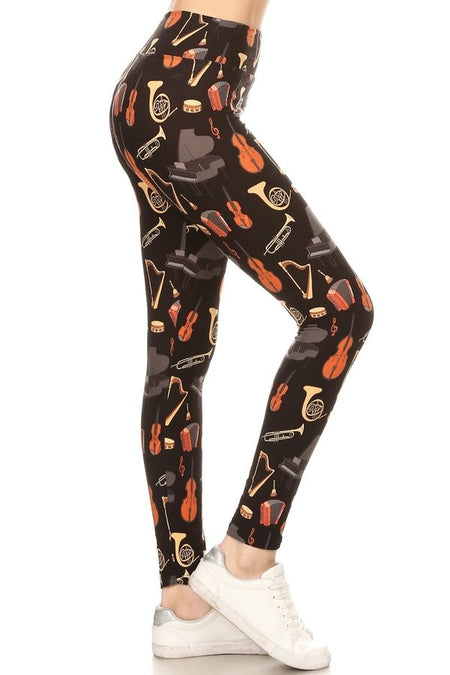 Gingerbread Print CURVY SIZE Leggings