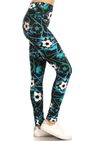 Yoga Waist 5" Soccer Print Leggings