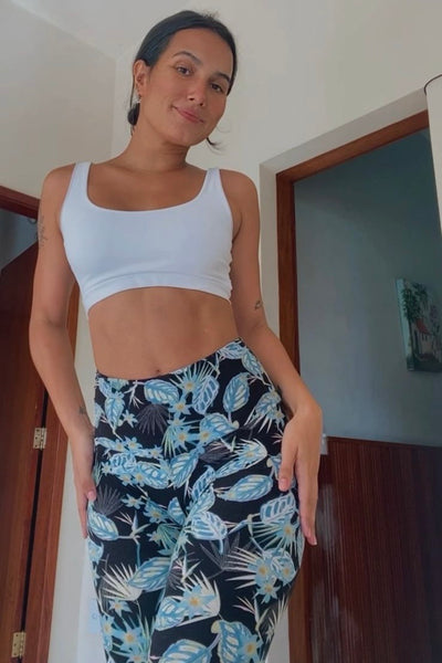 Yoga Waist 5" Tropical Print Print Leggings