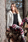 pink grey graffiti heart buttery Soft Microfiber High Waist Fashion Patterned Celebrity Leggings for Women one size