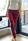 Yoga Waist 5 Inch Abstract Red Print Leggings