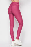 Yoga Waist Solid Textured Active Leggings with a Scrunchy Back Detail