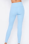 Sports Textured Yoga Waist Solid Leggings