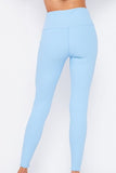 Sports Textured Yoga Waist Solid Leggings