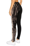 Yoga Waist 5 Inch Split Tie Dye Brown Print Leggings