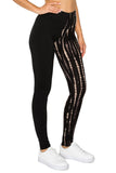 Yoga Waist 5 Inch Split Tie Dye Brown Print Leggings