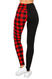 Yoga Waist 5 Inch Black/Red Buffalo Print Leggings