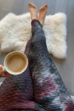 Yoga Waist Tie Dye BUBBLE Leggings w/Scrunchy Back