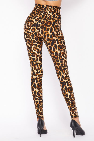 5 Inch Yoga Waist Leopard Print Leggings