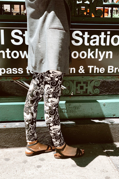 black white swirl boho brown white black christmas reindeer leggings  buttery Soft Microfiber High Waist Fashion Patterned Celebrity Leggings for Women one size