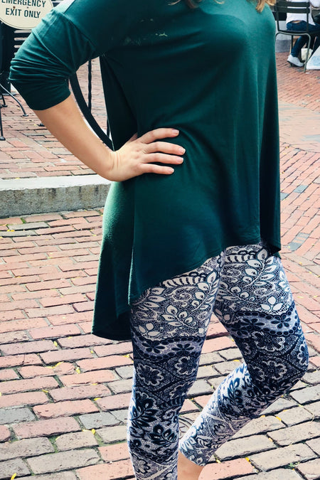 Sage Open Shoulder Tunic Top