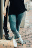 Moto Forest Green Ash Wash Workout Slimming Leggings