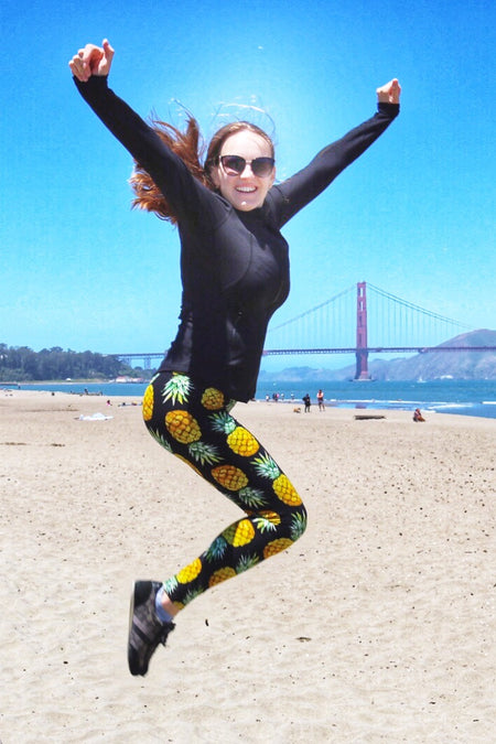 Pineapple (Orange) Print QUEEN SIZE Leggings