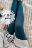 Solid Color 5 Inch Yoga Waist Basic Leggings